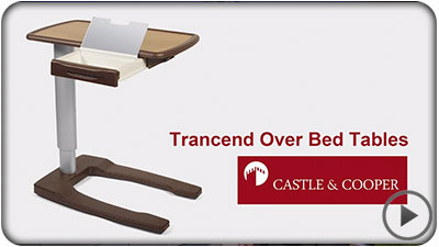 Castle Cooper - Transcend Overbed Tables - A rolling hospital bed table