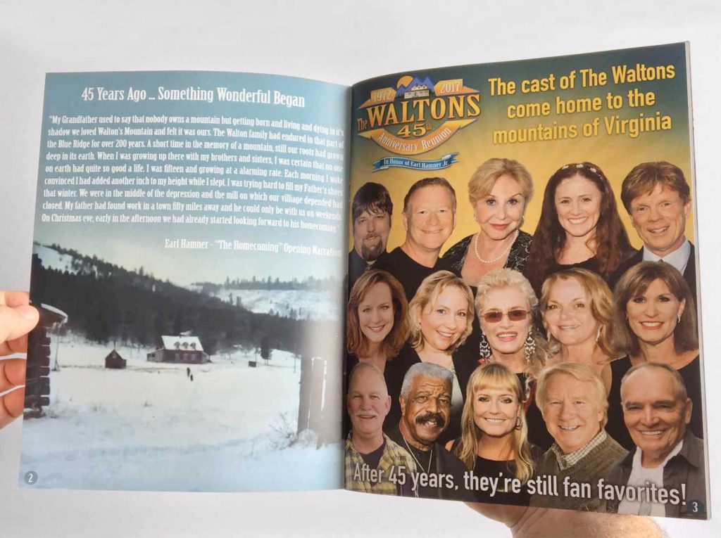 A souvenir program for The Waltons 45th Anniversary Reunion
