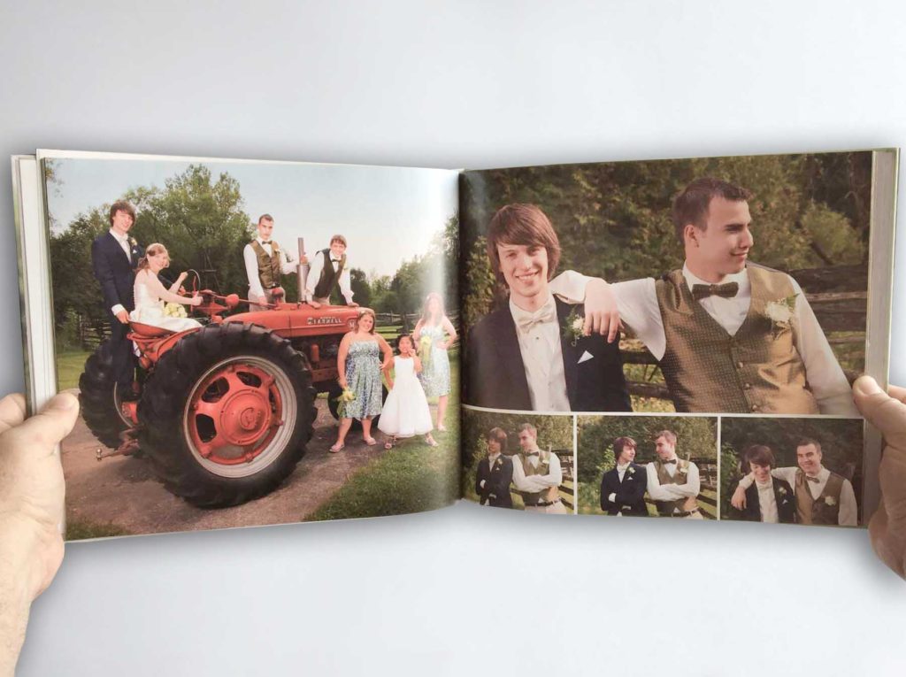 A coffee table book style wedding album - Print Media