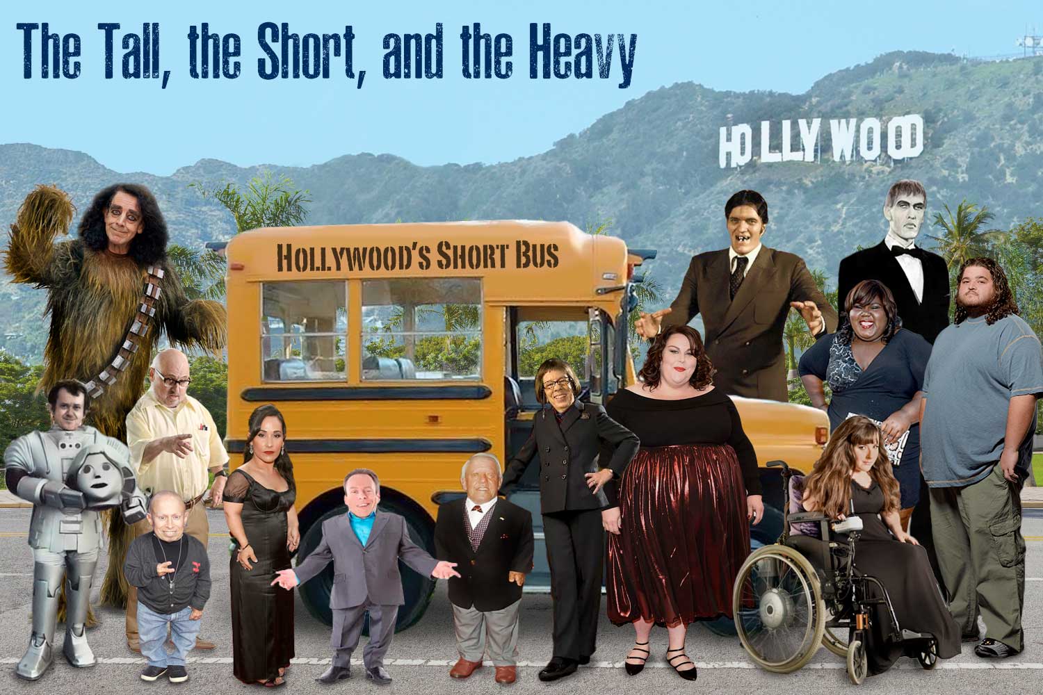 Peter Mayhew, Richard Kiel, Ted Cassidy, Felix Silla, Clark Middleton, Meredith Eaton, Lisa Hammond, Linda Hunt, Kenny Baker, Jimmy Vee, Warwick Davis, Verne Troyer, Gabourey Sidibe, Jorge Garcia, Chrissy Metz, NCIS: Los Angeles, Henrietta "Hetty" Lange, R2D2, Star Wars, Mini-Me, Austin Powers: The Spy Who Shagged Me, Professor Filius Flitwick, Willow, Harry Potter, Claireece "Precious" Jones, Hugo ‘Hurley’ Reyes, LOST, TV Series, Movie, Film, Television, Actor, This Is Us, EastEnders, Family Law, Boston Legal, MacGuyver, The Blacklist, Cousin Itt, Twiki, Buck Rogers in the 25th Century, The Spy Who Loved Me, Jaws, Moonraker, James Bond, Chewbacca, The Addams Family,